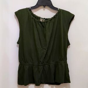 Banana Republic Olive Green Malibu Tee Slub Tank Open Back Size M